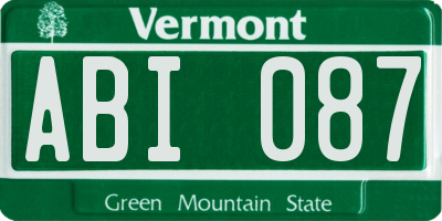 VT license plate ABI087