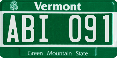VT license plate ABI091