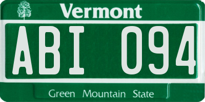 VT license plate ABI094