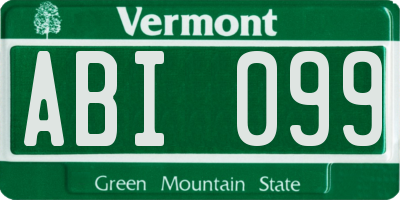 VT license plate ABI099