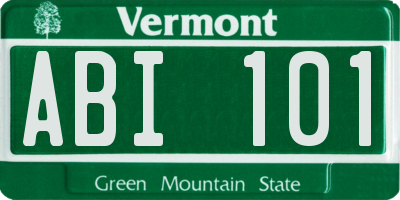 VT license plate ABI101