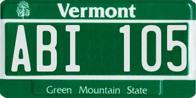 VT license plate ABI105