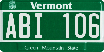VT license plate ABI106