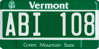 VT license plate ABI108