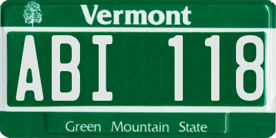 VT license plate ABI118