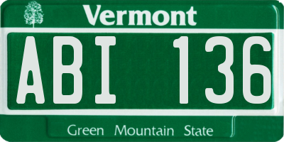 VT license plate ABI136