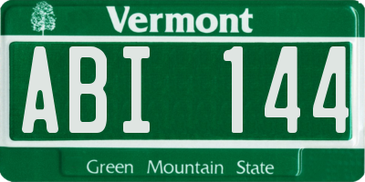 VT license plate ABI144