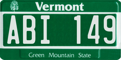 VT license plate ABI149