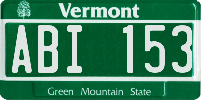 VT license plate ABI153