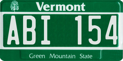 VT license plate ABI154