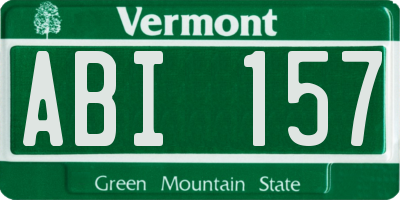 VT license plate ABI157