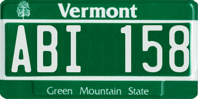 VT license plate ABI158