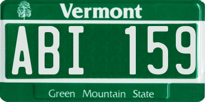 VT license plate ABI159