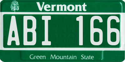 VT license plate ABI166