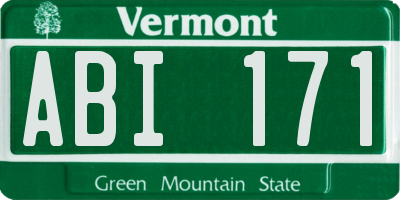 VT license plate ABI171