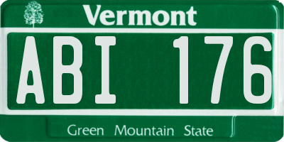 VT license plate ABI176