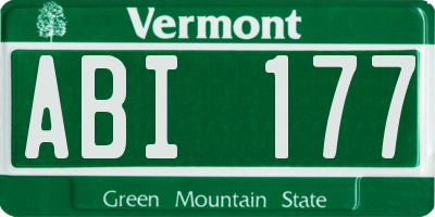 VT license plate ABI177