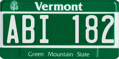 VT license plate ABI182