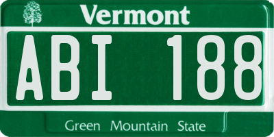 VT license plate ABI188