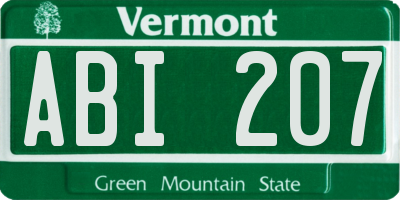 VT license plate ABI207