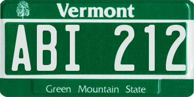 VT license plate ABI212