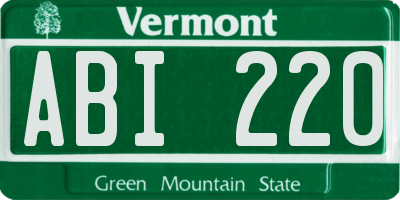 VT license plate ABI220
