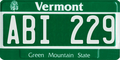 VT license plate ABI229