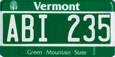 VT license plate ABI235