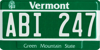 VT license plate ABI247