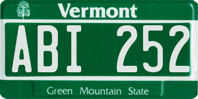 VT license plate ABI252