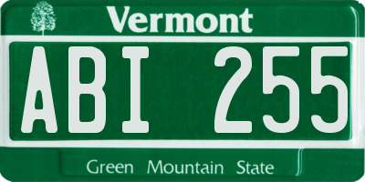 VT license plate ABI255