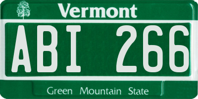 VT license plate ABI266