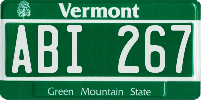 VT license plate ABI267