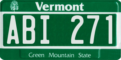 VT license plate ABI271