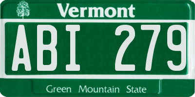VT license plate ABI279