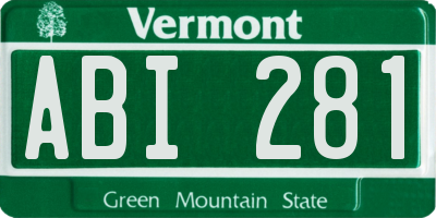 VT license plate ABI281