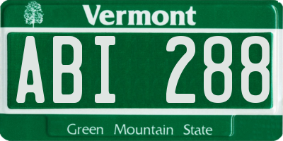 VT license plate ABI288