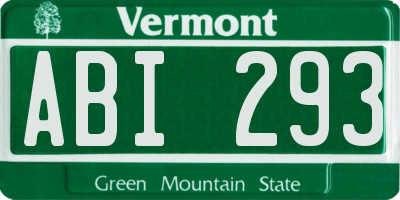 VT license plate ABI293
