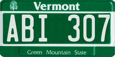 VT license plate ABI307