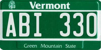 VT license plate ABI330