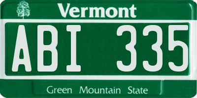 VT license plate ABI335