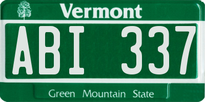 VT license plate ABI337
