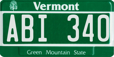VT license plate ABI340