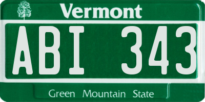 VT license plate ABI343