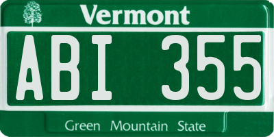 VT license plate ABI355