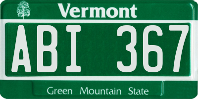 VT license plate ABI367