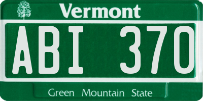 VT license plate ABI370