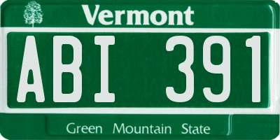 VT license plate ABI391