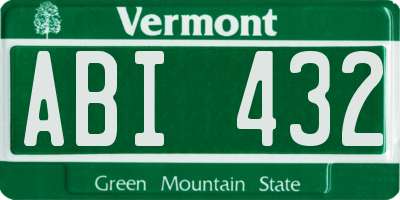 VT license plate ABI432