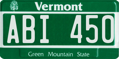 VT license plate ABI450